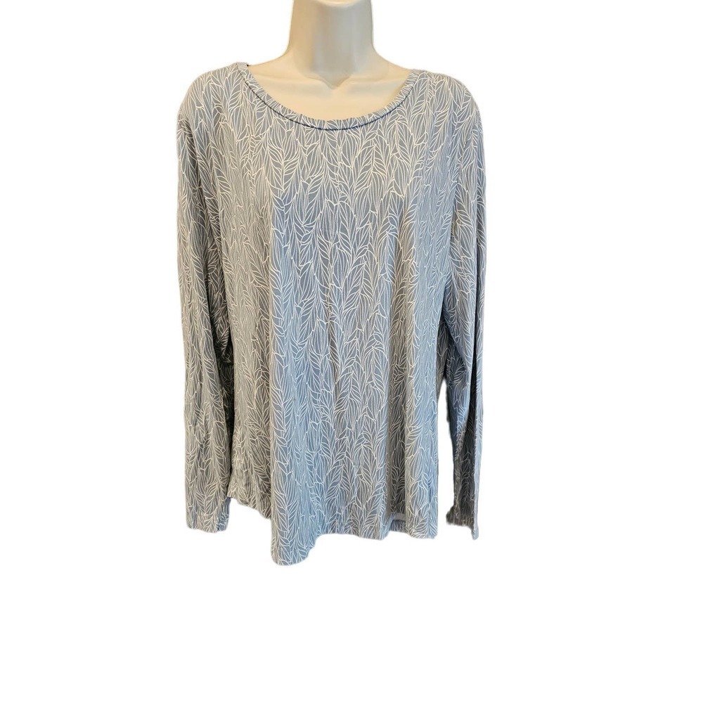 Duluth women's large pima cotton blend floral popover long sleeve EUC